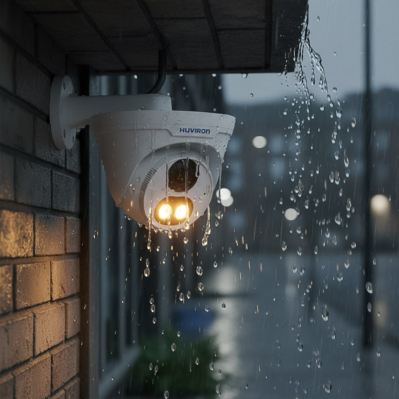 Camera DOME hồng ngoại HUVIRON HU-ND222ADFT_I3E 2MP lắp đặt tai cửa hàng