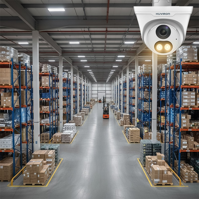 Camera DOME hồng ngoại HUVIRON HU-ND222ADFT_I3E 2MP lắp đặt trong nhà kho