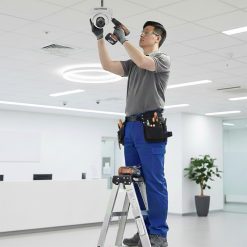 Camera DOME hồng ngoại HUVIRON HU-ND222DM_I3E 2MP đang được lắp đặt