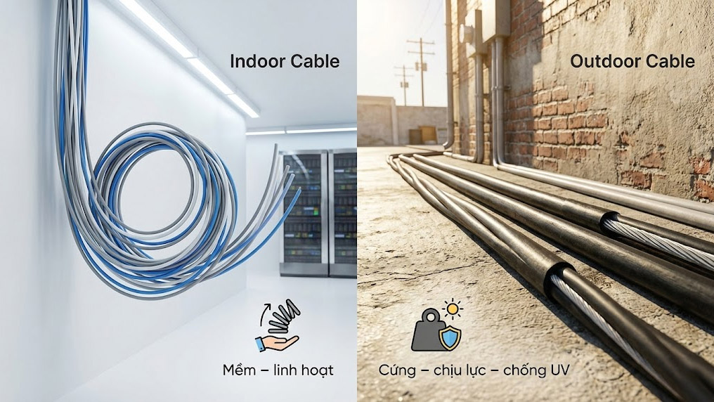 Cáp mạng Outdoor khác gì Indoor
