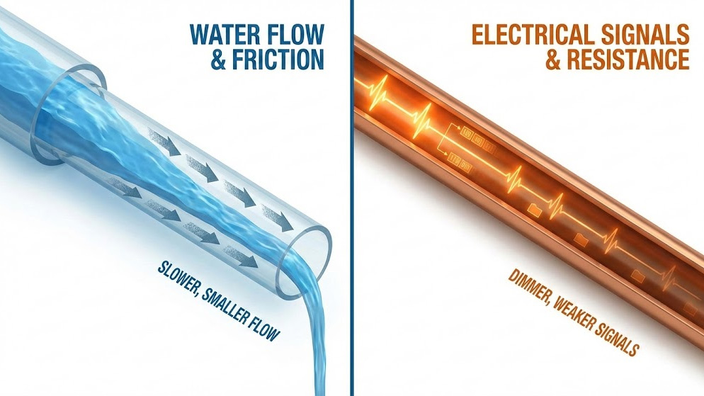Tại sao tín hiệu bị suy hao khi kéo dây xa
