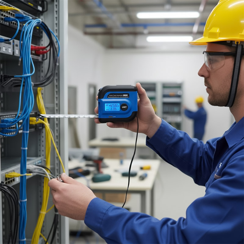 Ứng dụng thực tế của Máy đo khoảng cách laser NOYAFA NF-2260L tối đa 60m kết hợp thước dây 5m