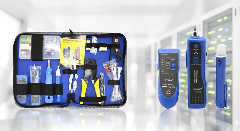 các thiết bị trong một bộ dụng cụ thi công mạng NOYAFA NF-1501.....