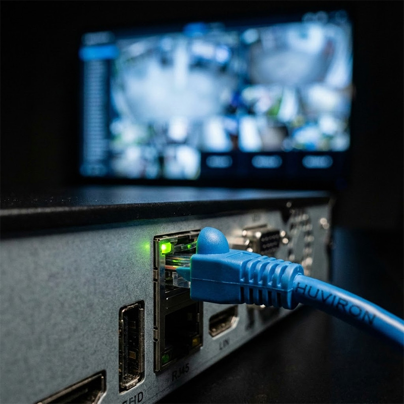 kết nối hạt mạng cat6 huviron với đầu ghi hình