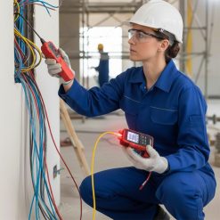 kỹ thuật viên đang sử dụng Máy đo công suất và soi sợi quang, test dây mạng NOYAFA NF-908L...