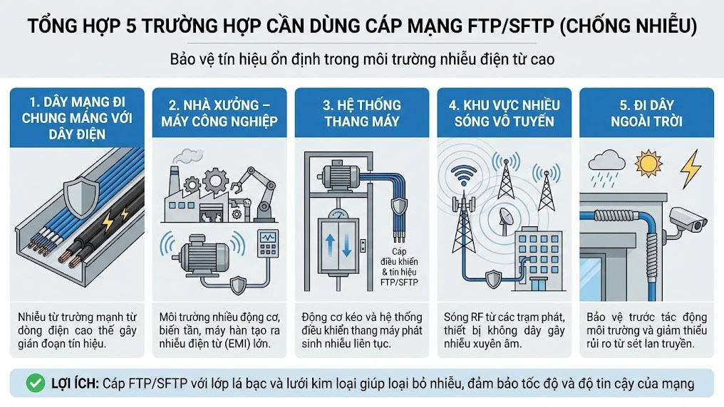 trường hợp cần sử dụng cáp mạng ftp sftp
