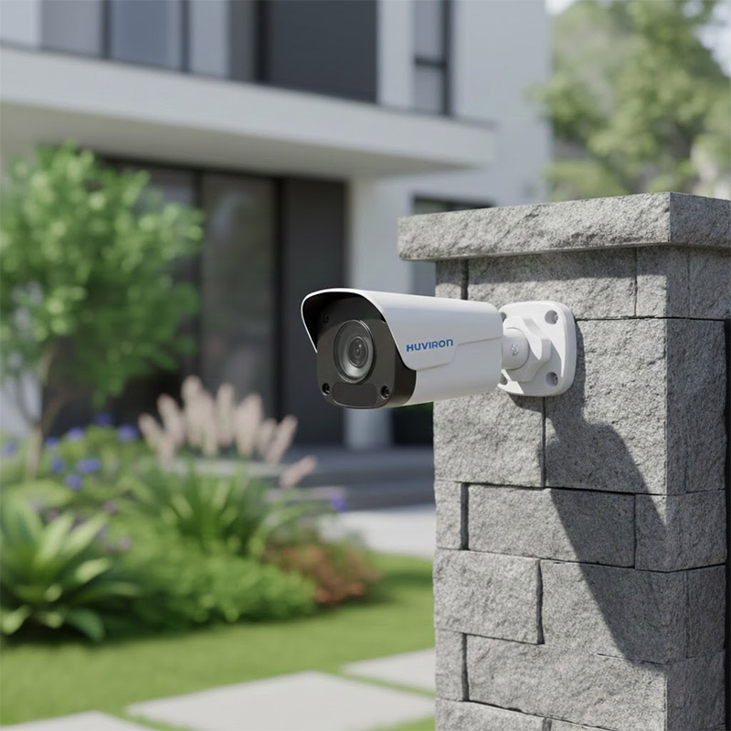 Camera BULLET hồng ngoại HUVIRON HU-NP441D_I3E được lắp đặt ngoài trời Camera BULLET hồng ngoại HUVIRON HU-NP441D_I3E được lắp đặt ngoài trời