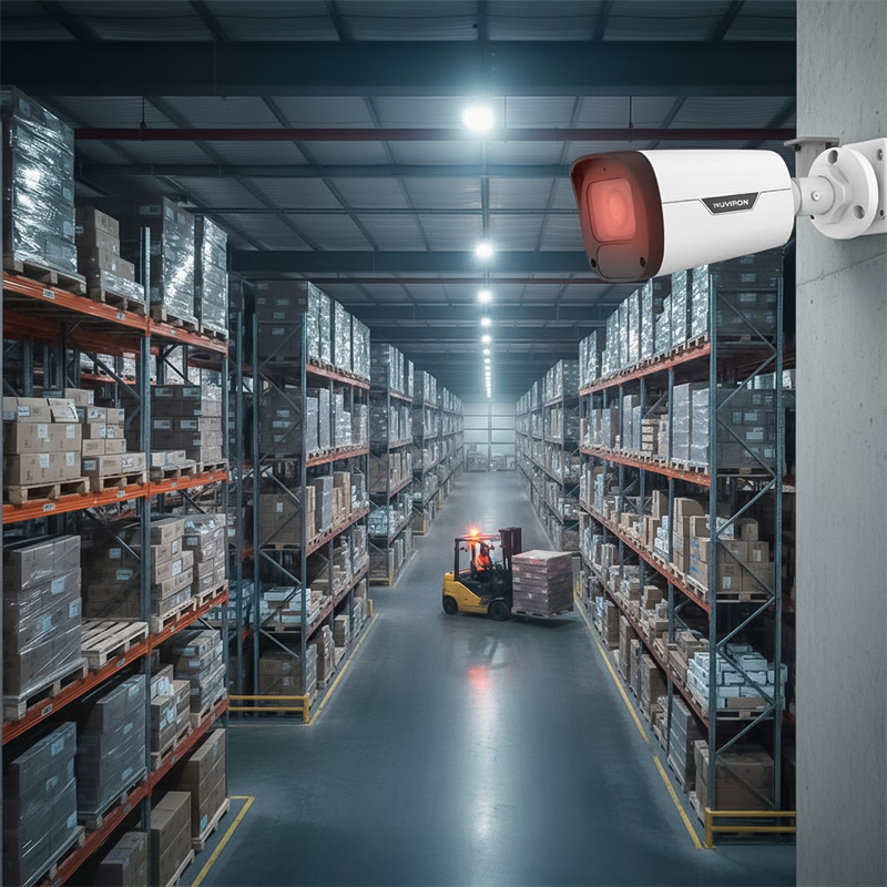 Camera BULLET hồng ngoại HUVIRON HU-NP522DMT_I5E-AF 5MP được lắp đặt trong nhà kho