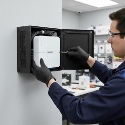 Đầu ghi hình Huviron HU-RN1004P 4 kênh được lắp đặt trong tủ mạng treo tường