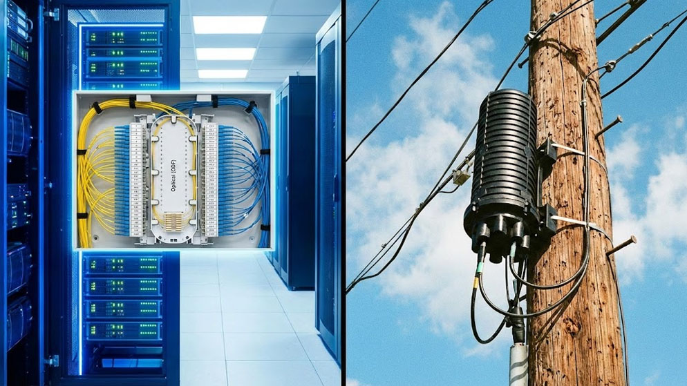 Vị trí lắp đặt của odf và măng xông quang