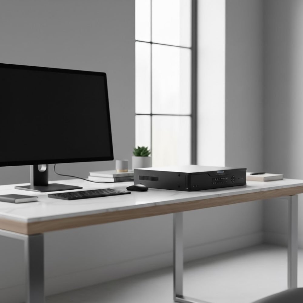 ảnh thực tế Đầu ghi hình Huviron HU-RNR8264M 64 kênh được lắp đặt trong tủ rack