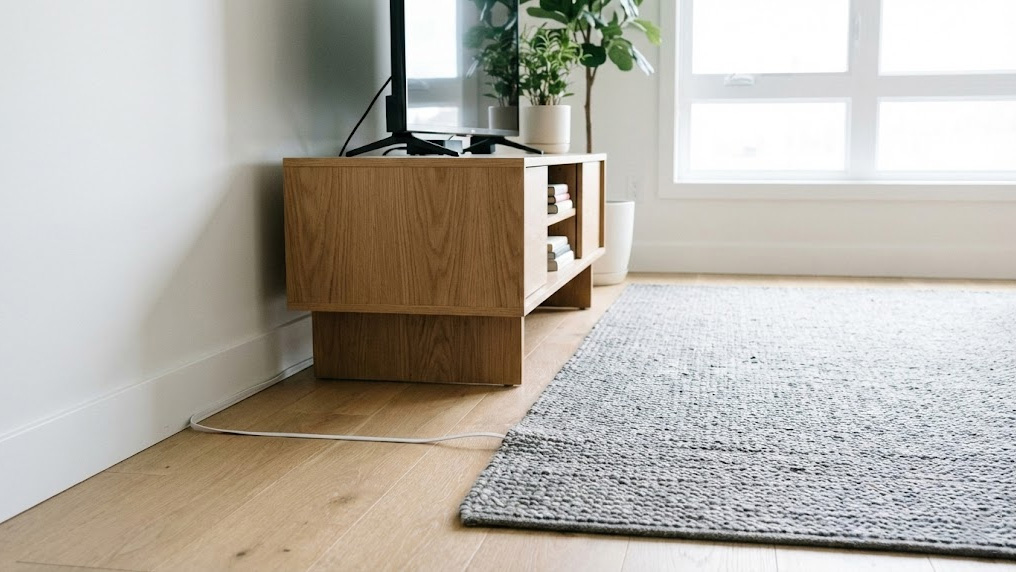 cáp mạng dẹt đi dưới sàn