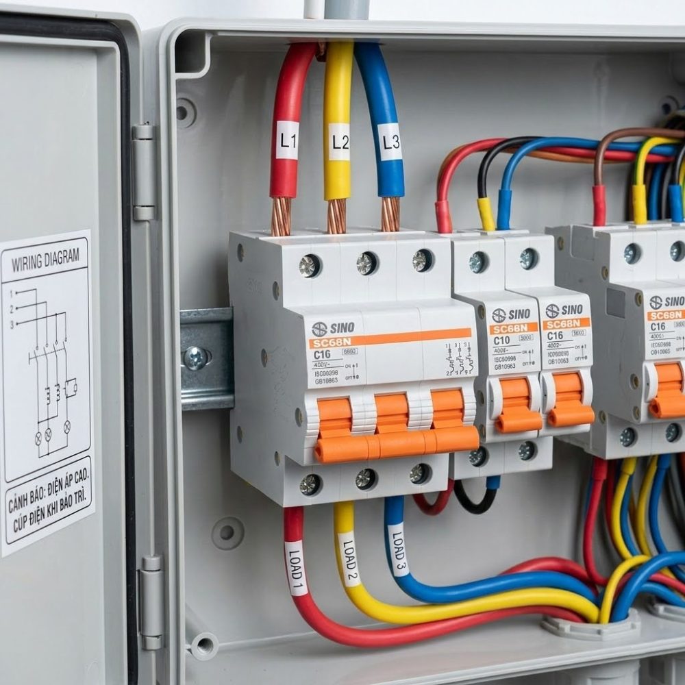 Aptomat sc68N đã được lắp