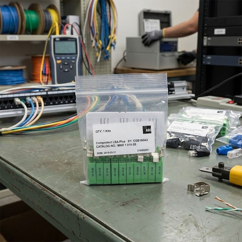 Các thông tin trên túi Phiến chống sét Krone ADC Commscope 210452951 Các thông tin trên túi Phiến chống sét Krone ADC Commscope 210452951