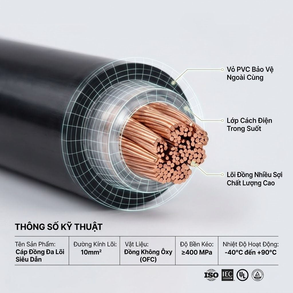 Cáp điện ngầm 1 lõi hạ thế CXV