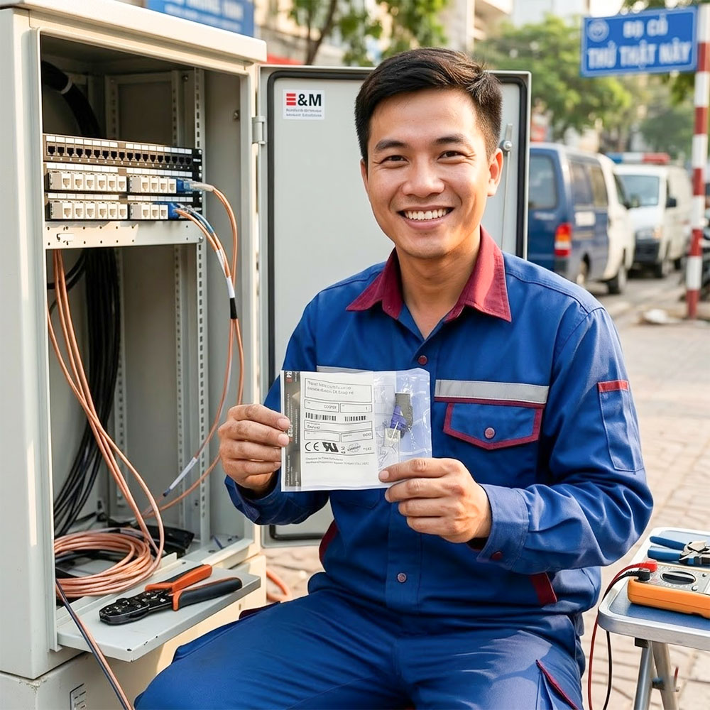 ảnh chụp thực tế Module RJ45 Cat6 R&M R832193