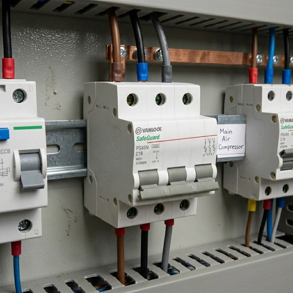 aptomat 3 cực ps45n đã được lắp đặt