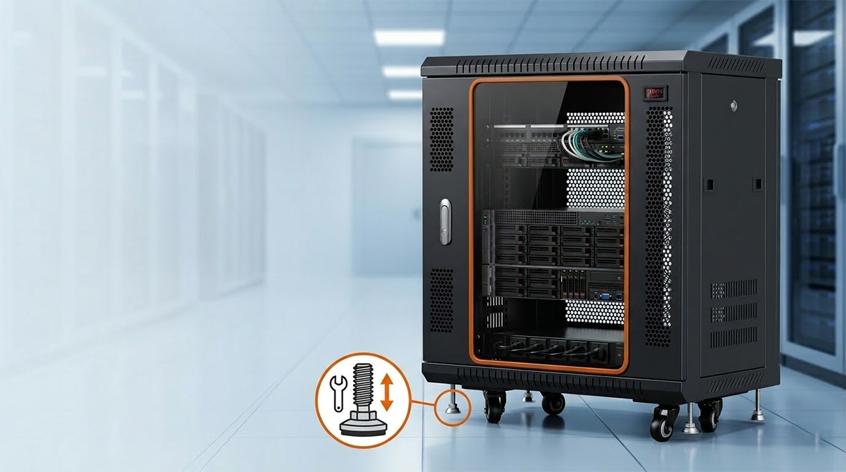 chân tăng tủ rack 12u