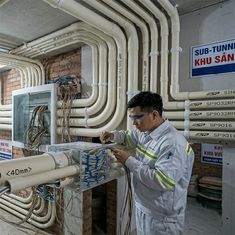 ung-dung-thuc-te-cua-ong-nhua-cung-luon-day-dien-SP9050-750N-trong-xuong