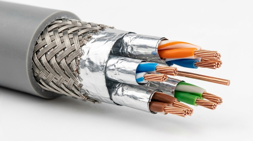 Mặt cắt cấu tạo cáp mạng chống nhiễu