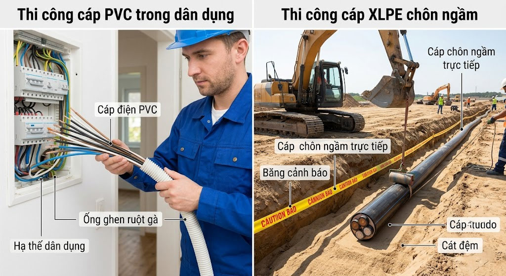 thi công cáp điện